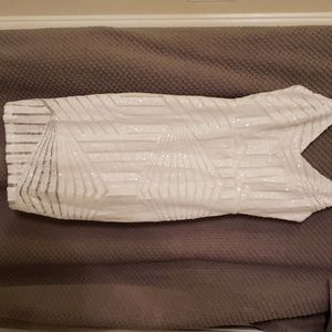 White sequined party dress